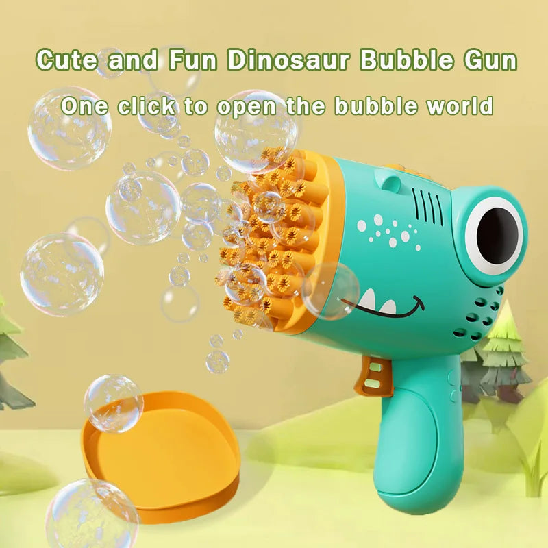 DinoBurst Bubble Machine – 40-Hole Electric Bubble Gun